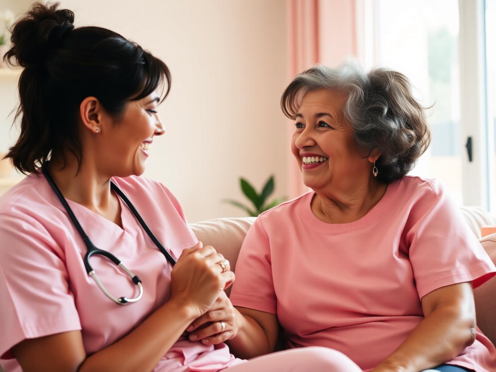 Kinder Loving Care caregiver supporting a senior client at home